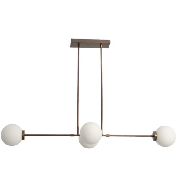 4 Light Linear Globe Mid Century Black Brass Sputnik chandelier light Fixture