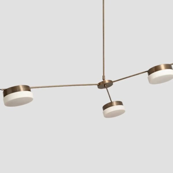 3 Light Balance Stilnovo Glass Raw Brass chandelier light Fixture