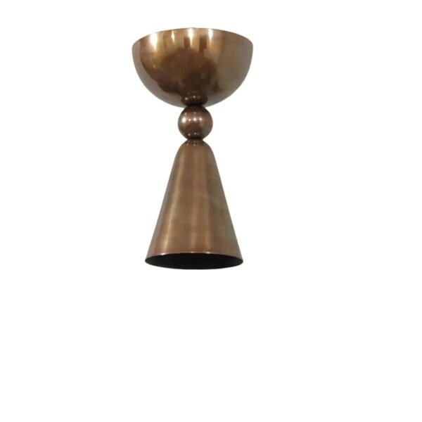 Industrial semi-flushed Brass light shade