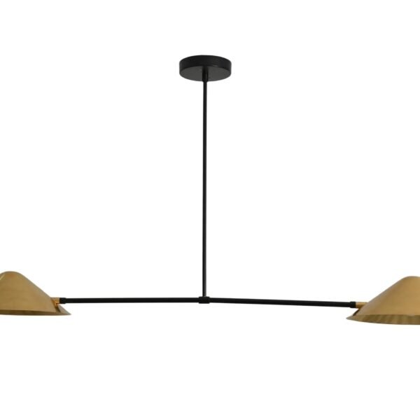2 Shade Stilnovo Sputnik Chandelier, Brass Lamp, Mid Century Light Fixture, Handcrafted Brass, Modern Home Decor, Elegant Lighting