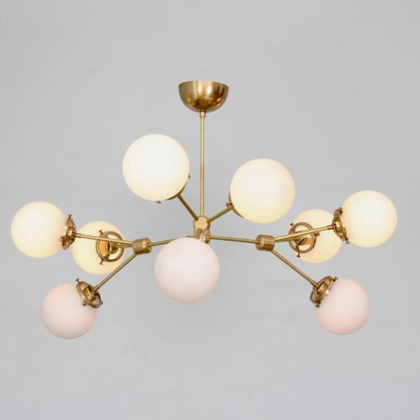 9 Light Globe Mid Century Brass Sputnik chandelier light Fixture