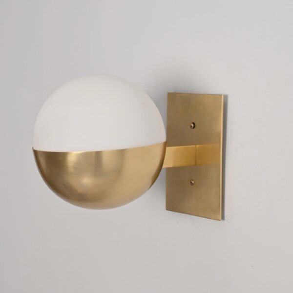 1 Light globe Wall Mid Century Raw Brass Sputnik chandelier light Fixture