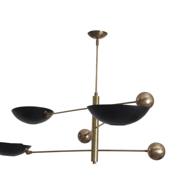 3 Light Pendant Mid Century Modern Raw Brass Sputnik chandelier light Fixture