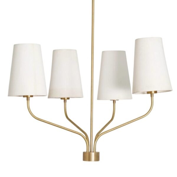 4 Light Art Deco Raw Brass chandelier light Fixture