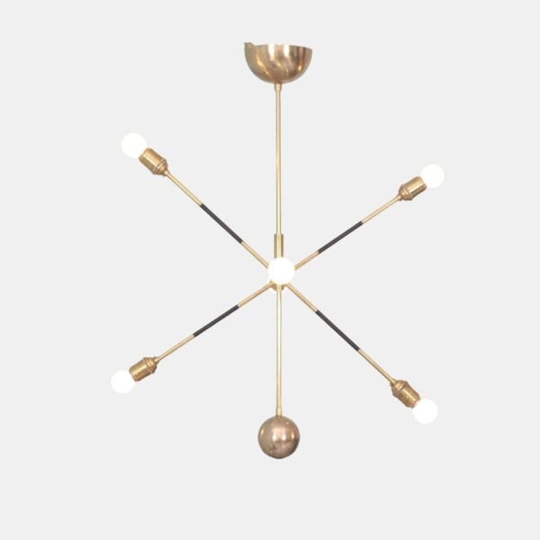 6 Light Balance Pendant Mid Century Modern Raw Brass Sputnik chandelier light Fixture