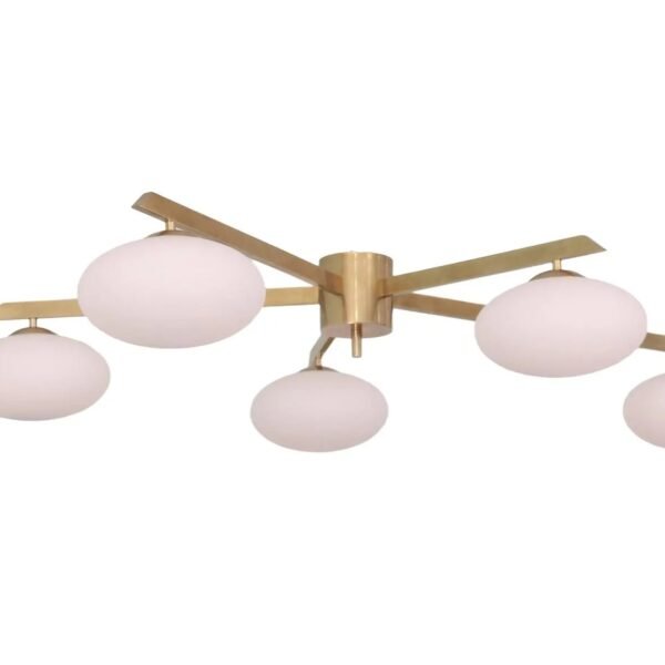 5 Light Stilnovo Style Globe Mid Century Brass Sputnik chandelier light Fixture