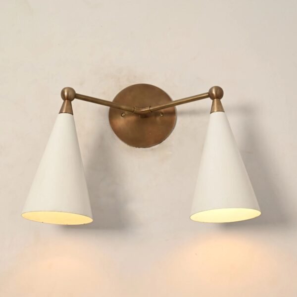 Mid Century Modern Brass Double Head Wall Sconce - Sputnik Stilnovo Light