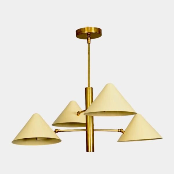 4 Light Pendant Mid Century Modern Raw Brass Sputnik chandelier light Fixture