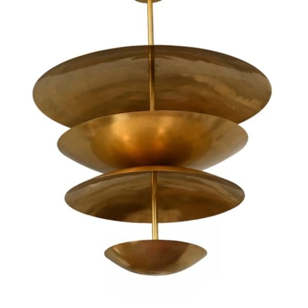 Raw Brass Sputnik Chandelier: Mid Century Modern 6-Light Fixture