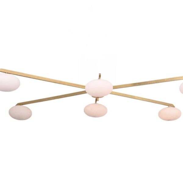 6 Light Stilnovo Style Globe Mid Century Brass Sputnik chandelier light Fixture