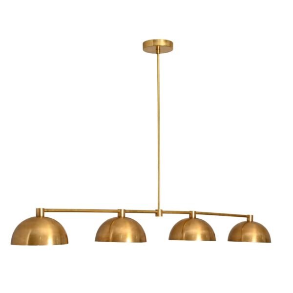 Modern 8 Light Linear Chandelier Raw Brass Mid Century Dining Room Pendant Light Fixture