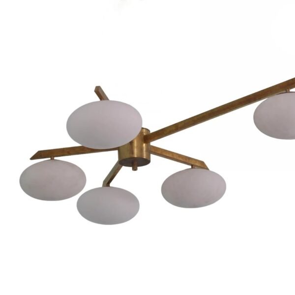 5 Light Globe Stilnovo Mid Century Brass Sputnik chandelier light Fixture