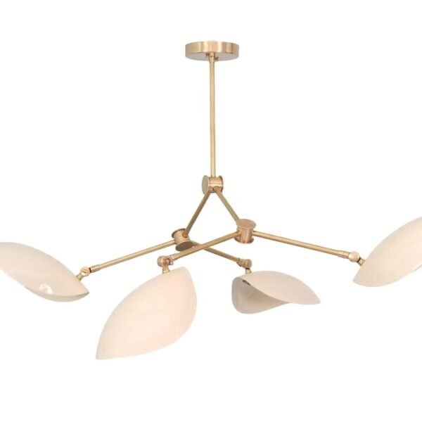 4 Shade Light Mid CenturyLinear Brass Sputnik chandelier light Fixture