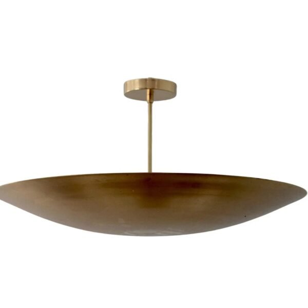 Raw Brass Sputnik Chandelier: Mid Century Modern Ceiling Light