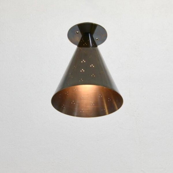Mid Century Brass Elegant Flush Mount-Modern Brass Patina Chandelier-Italian Flush Mount Ceiling Fixture