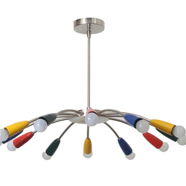 12 Light Curved Modern Brass Sputnik chandelier light Fixture