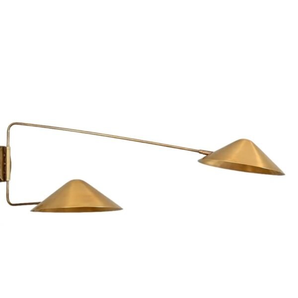 2 Arm Wall Mid Century Modern Raw Brass Sputnik chandelier light Fixture