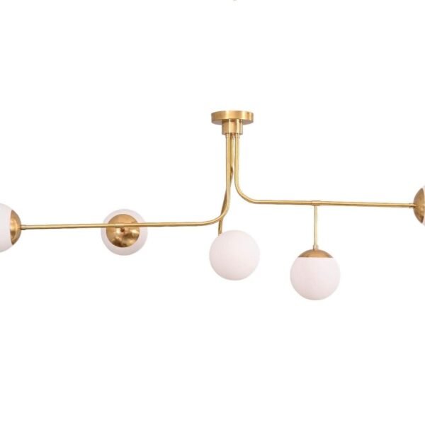 5 Light Twisted Globe Mid Century Brass Sputnik chandelier light Fixture